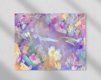 Original Purple Abstract Painting: Modern Art on Canvas