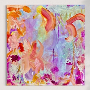 Original Purple Abstract Painting: Vibrant Modern Wall Art