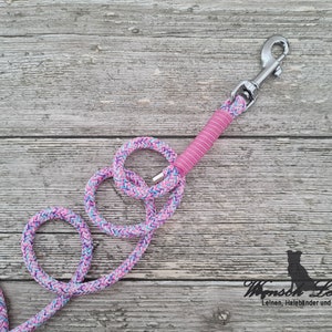 Dog leash, rope leash "Lolli", adjustable, purple colored - wish leashes image 7