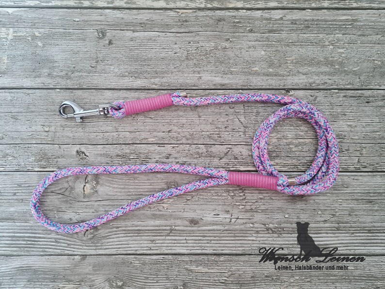 Dog leash, rope leash "Lolli", adjustable, purple colored - wish leashes image 8