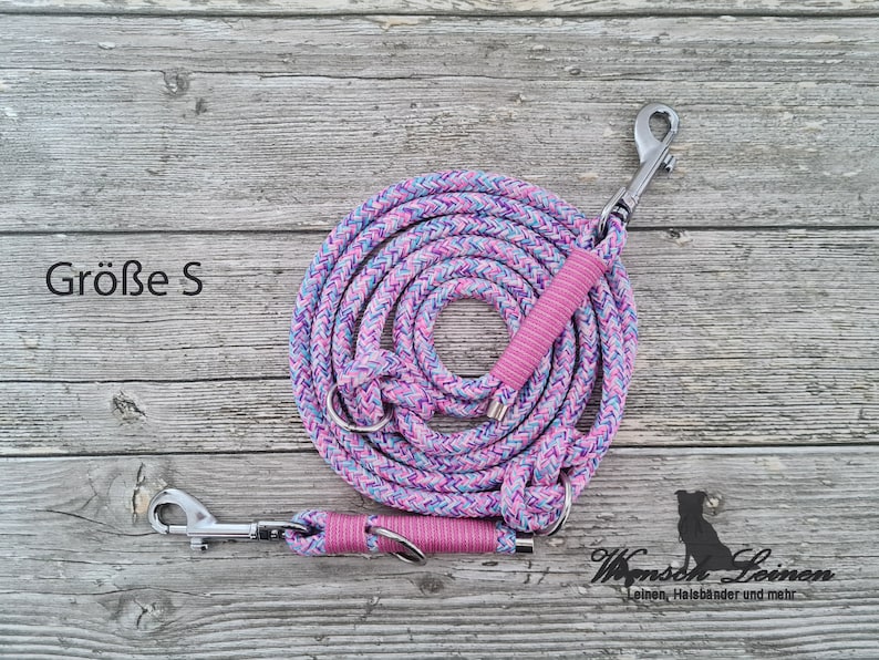 Dog leash, rope leash "Lolli", adjustable, purple colored - wish leashes image 4