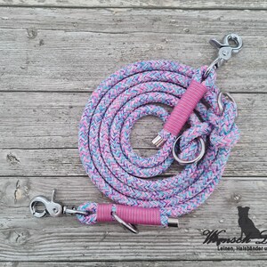 Dog leash, rope leash "Lolli", adjustable, purple colored - wish leashes image 1
