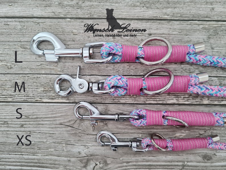 Dog leash, rope leash "Lolli", adjustable, purple colored - wish leashes image 2