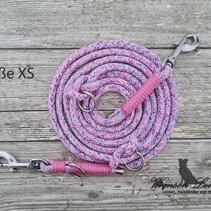 Dog leash, rope leash "Lolli", adjustable, purple colored - wish leashes image 3
