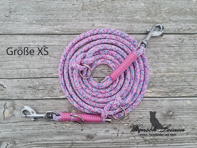 Dog leash, rope leash "Lolli", adjustable, purple colored - wish leashes image 3