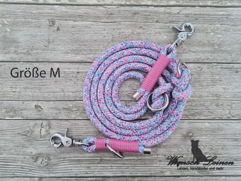 Dog leash, rope leash "Lolli", adjustable, purple colored - wish leashes image 5