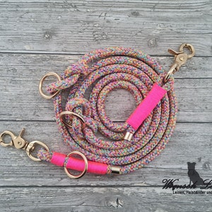 Dog leash - "Summer" colourful, adjustable, desired leash