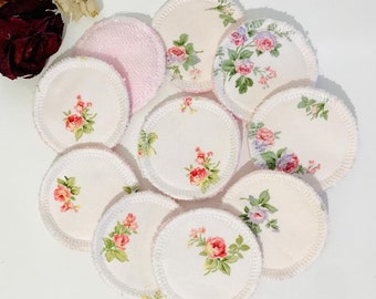 10 make-up remover pads in 3 layers. Cotton, fleece and microfiber sponge, wipes for make-up. Reusable, washable. Zero Waste.