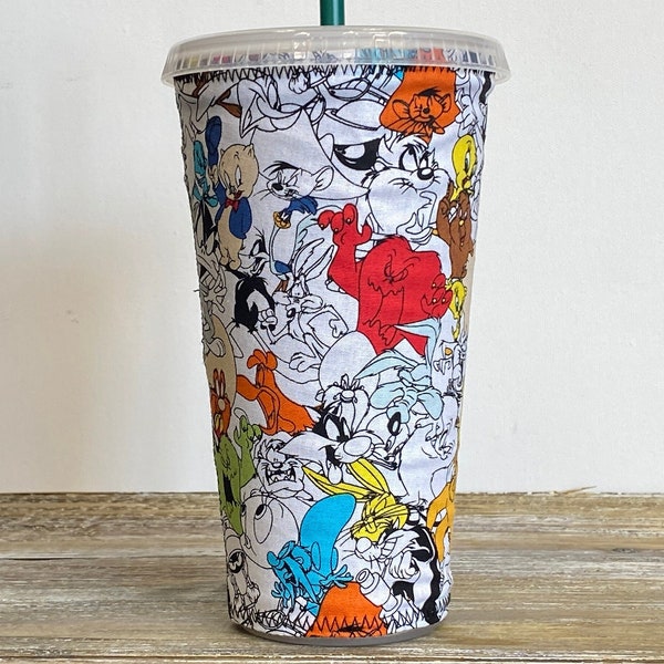 LOONEY TUNES Coffee Cup Cozy / Bugs Bunny Daffy Duck Porky Pig