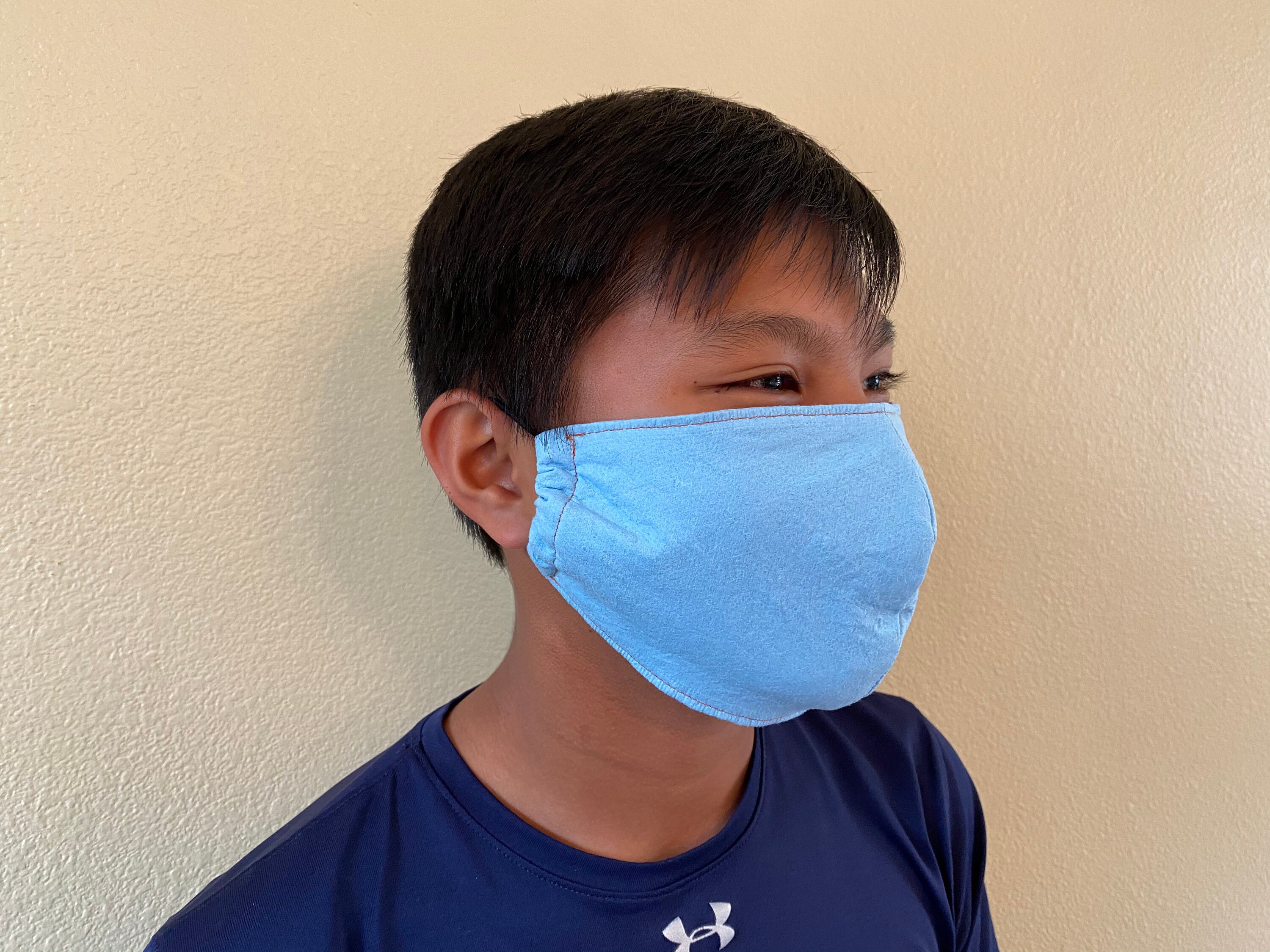 Shop Towel Face Mask 2 Layer Light Blue Breathable Etsy