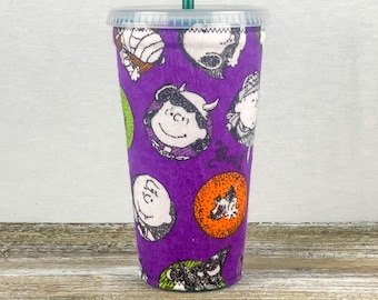 PEANUTS GANG HALLOWEEN Coffee Cup Cozy / Great Pumpkin Charlie Brown Snoopy