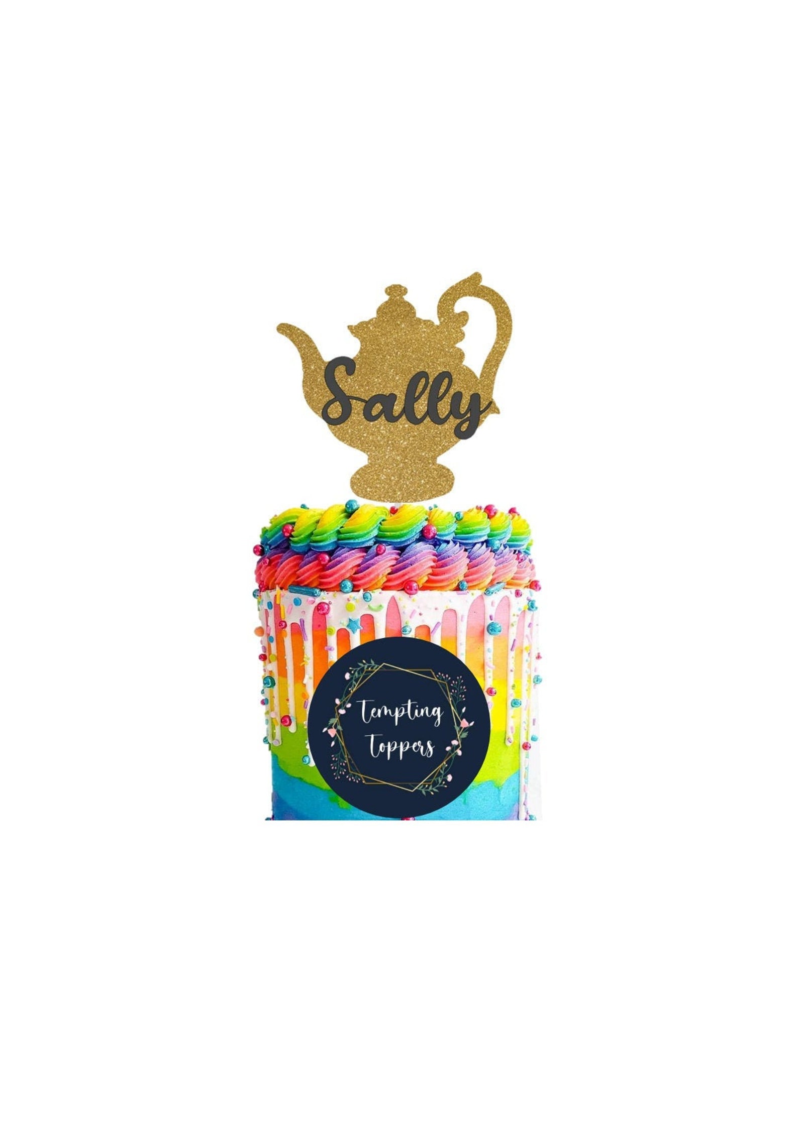 Teapot Cake Toppers Tea Party Cake Topper Tetera Decoración Etsy España