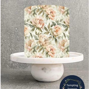 Vintage Peony Flower Cake Wrap, Peonies Flower Edible Wrap, Edible Cake Flowers (various sizes available)