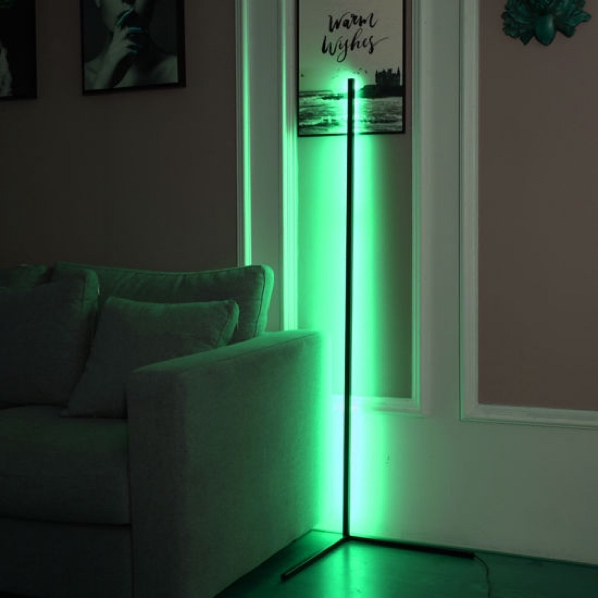Smart Light Multicolored Alexa LED Corner Floor Lamp 55 Etsy