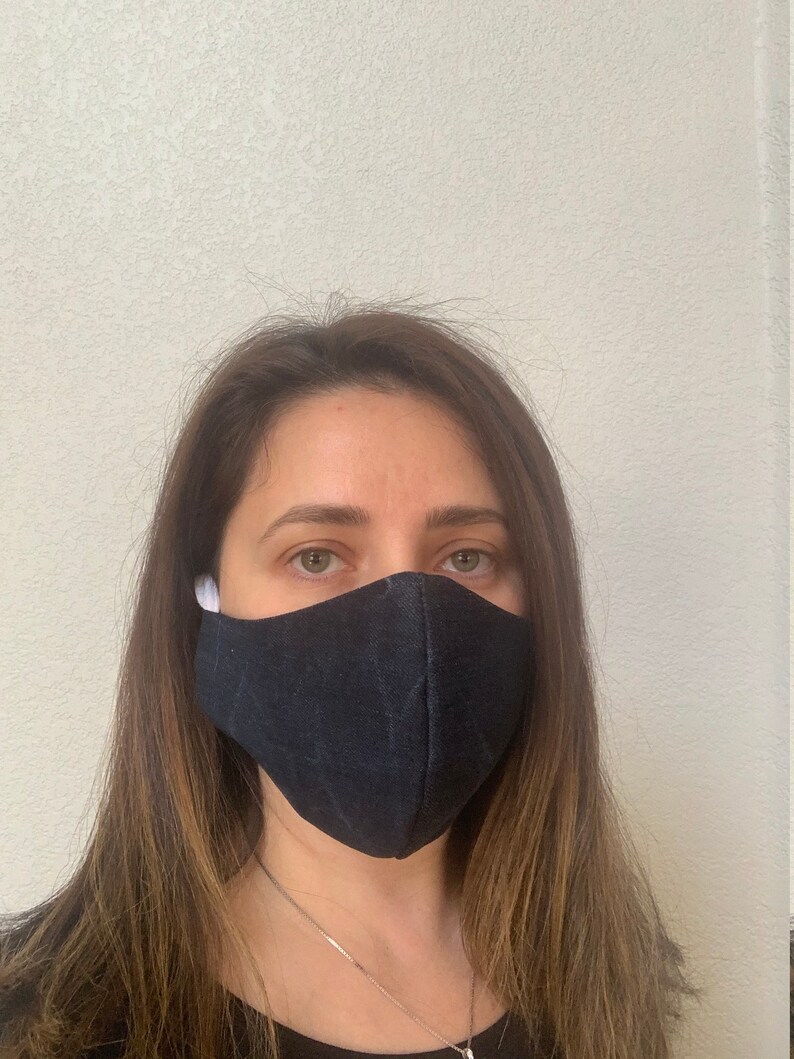 Denim Cotton Washable Face Mask Reusable Face Mask with a image 6