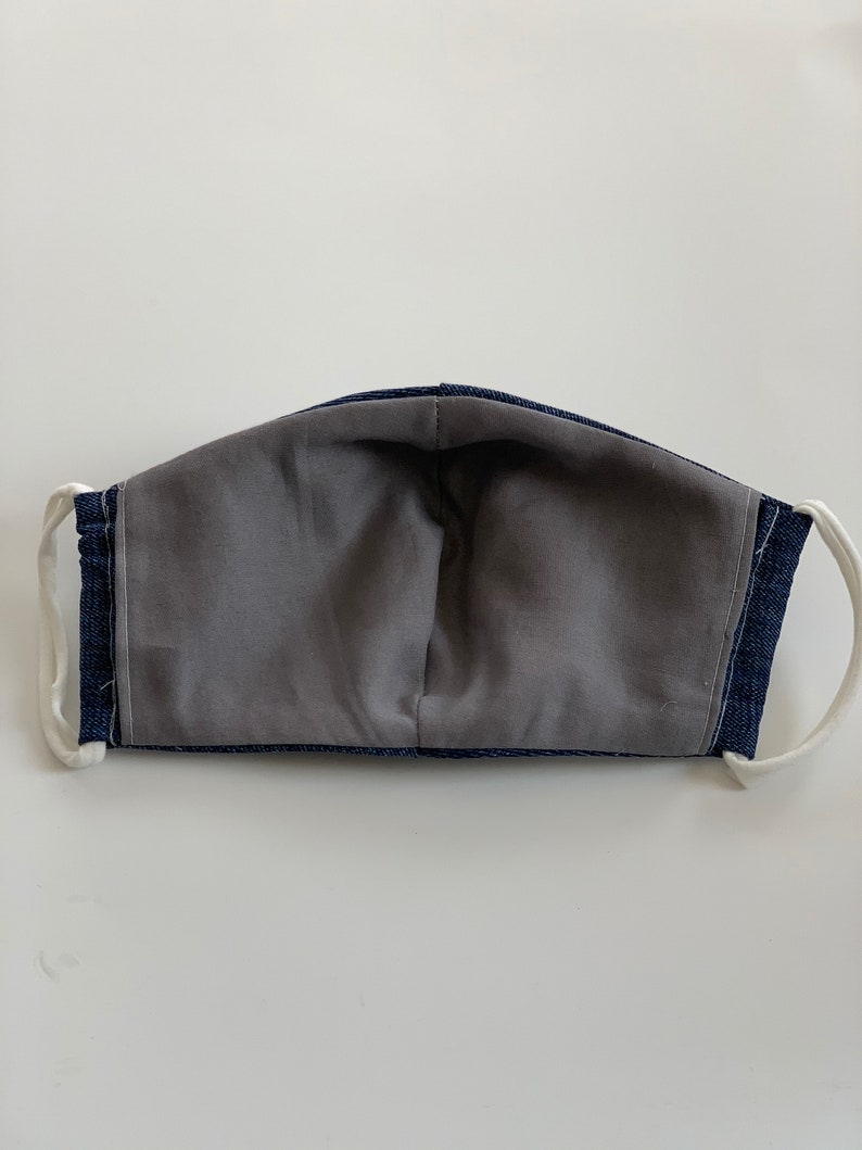 Denim Cotton Washable Face Mask Reusable Face Mask with a image 3
