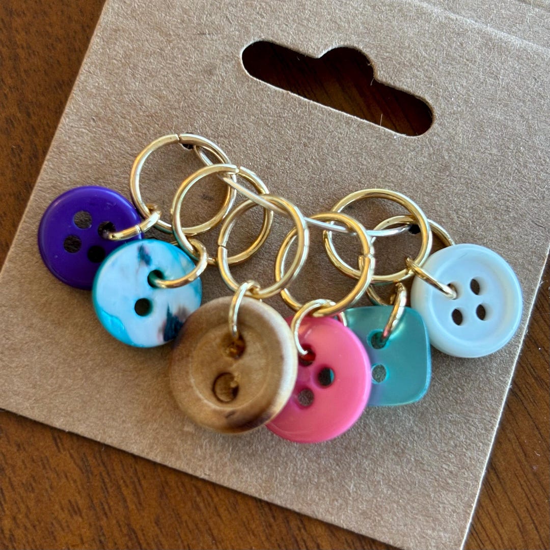 Vintage Button Stitch Markers - Etsy