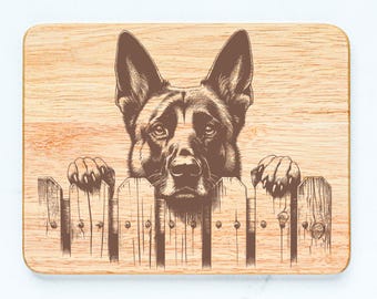 Belgian Malinois Dog Rubberwood Cutting Board Laser Engraved