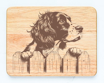 English Springer Spaniel Dog Rubberwood Cutting Board Laser Engraved