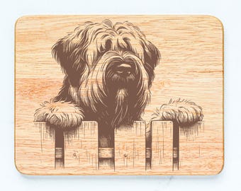 Briard Dog Rubberwood Cutting Board Laser Engraved
