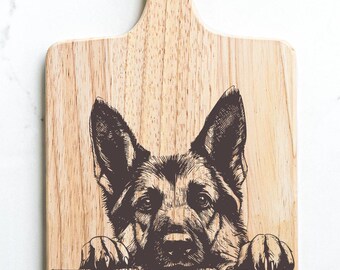 German Shepherd Dog Cheese Bread Charcuterie Cutting Board