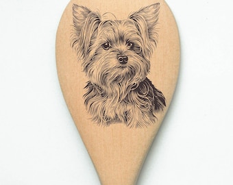 Yorkshire Terrier Yorkie Wooden Mixing Spoon Laser Engraved