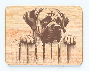 Boerboel Dog Rubberwood Cutting Board Laser Engraved