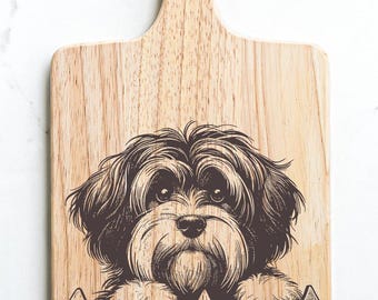 Havanese Dog Cheese Bread Charcuterie Cutting Board