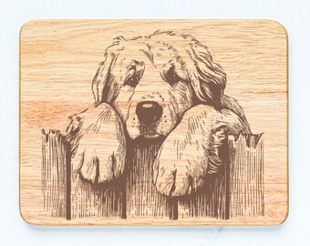 Great Pyrenees Dog Rubberwood Cutting Board Laser Engraved