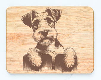Fox Terrier Dog Rubberwood Cutting Board Laser Engraved