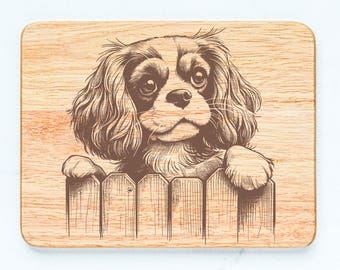 Cavalier King Charles Spaniel Dog Rubberwood Cutting Board Laser Engraved