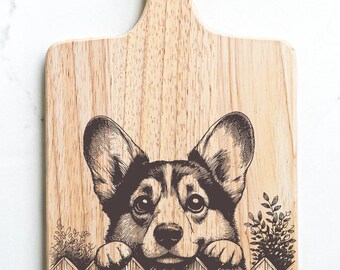Corgi Dog Cheese Bread Charcuterie Cutting Board