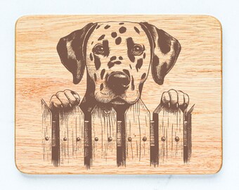 Dalmatian Dog Rubberwood Cutting Board Laser Engraved