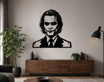 Joker Style Portrait Laser Cut File SVG DXF| Supervillain Wall Art Template | Glowforge Cricut CNC Cutting File | Instant Download