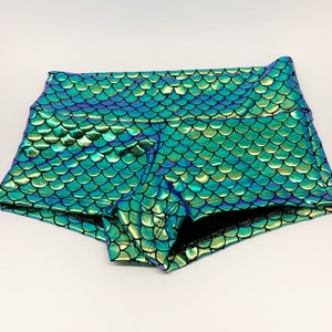 Green mermaid booty shorts