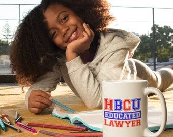 HBCU Educated Lawyer Mug | Bar Exam Pass Gift | New Lawyer | Future Lawyer | Esquire | Red and Blue| Black Lawyers Matter | Associate