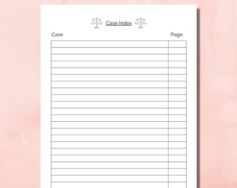Law School Case Index| Law School Template | Law School Class Prep | Law School Student Gift | Law School Organizer | Law School Acceptance
