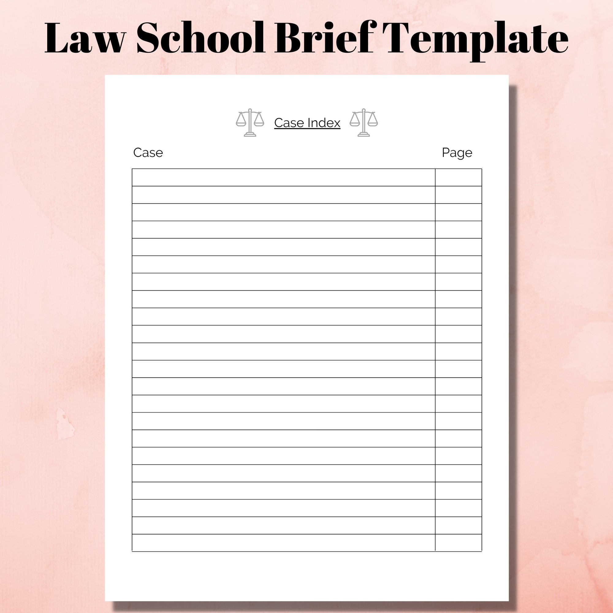 Law School Planner Law School Template Law School Case Brief Law School