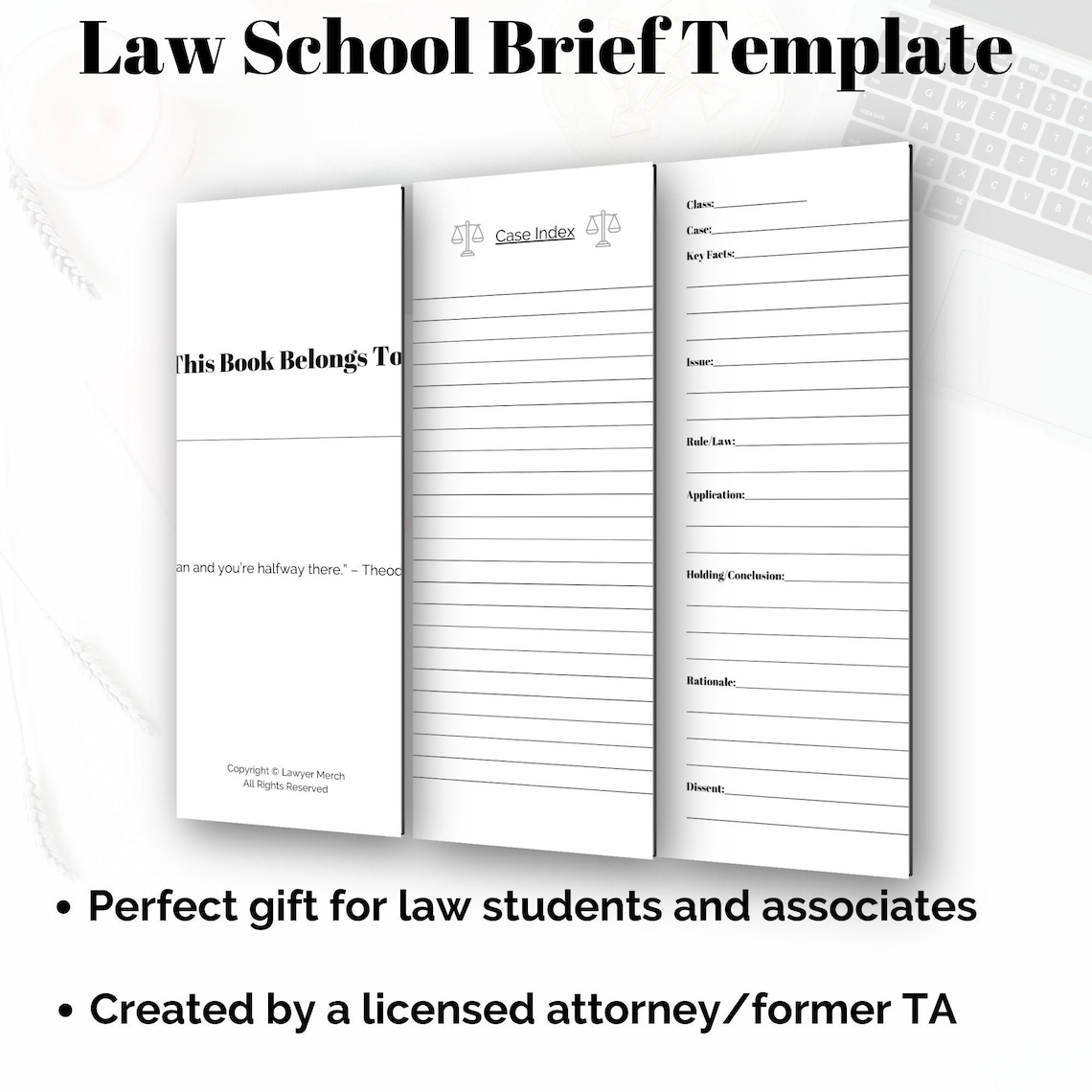 Law School Planner Law School Template Law School Case Etsy