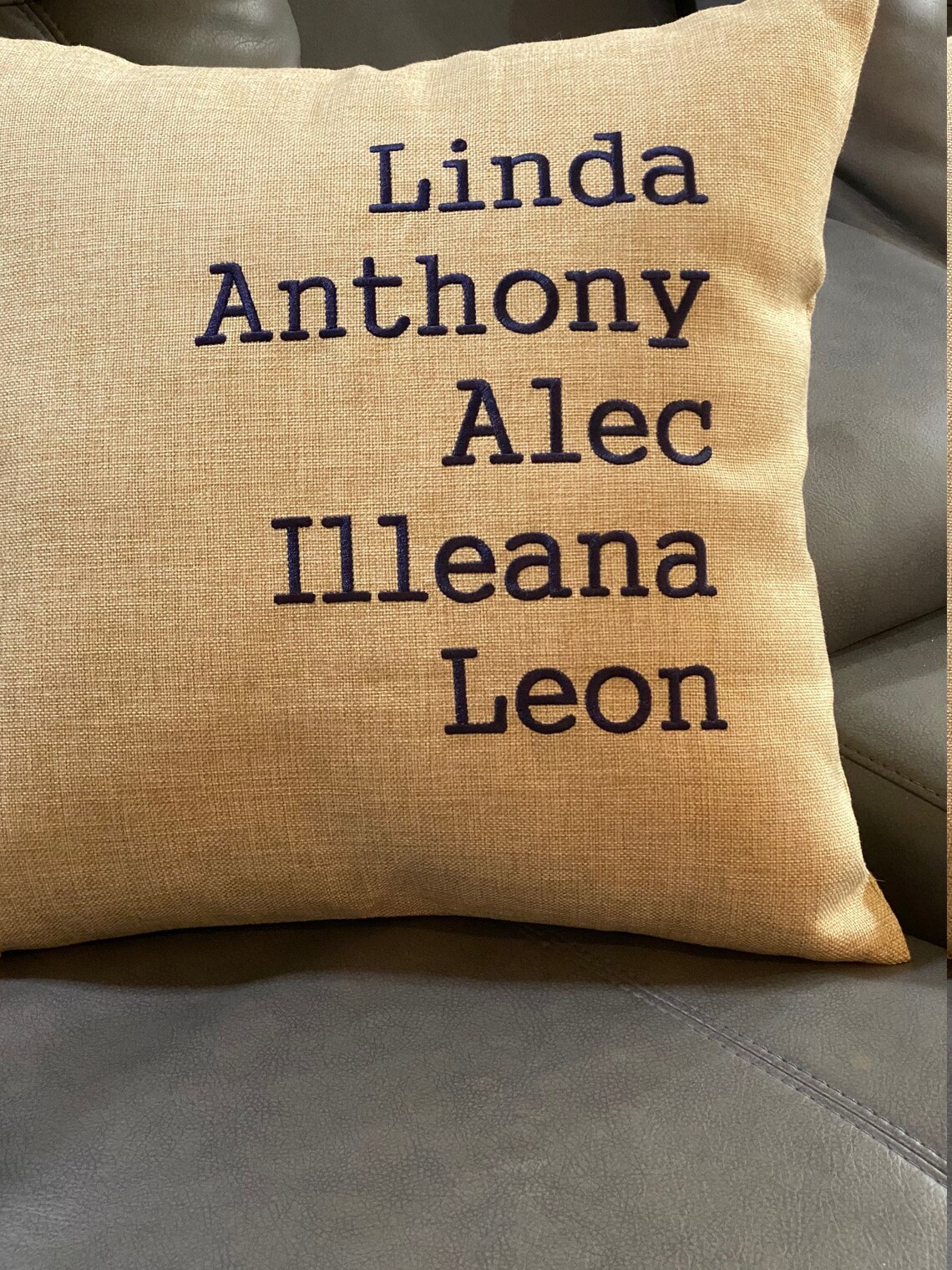 Embroidered Personalized Family Names Pillow Keepsake Family Heirloom