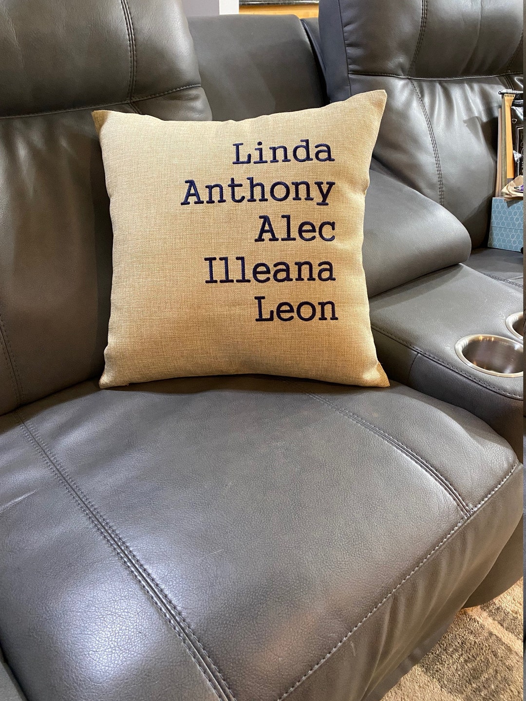 Embroidered Personalized Family Names Pillow Keepsake Family Heirloom