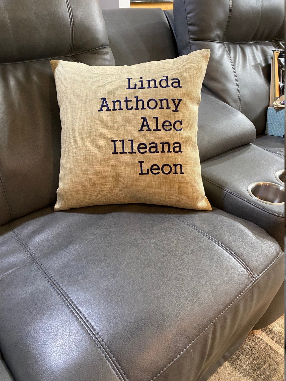Embroidered Personalized Family Names Pillow Keepsake Family Heirloom