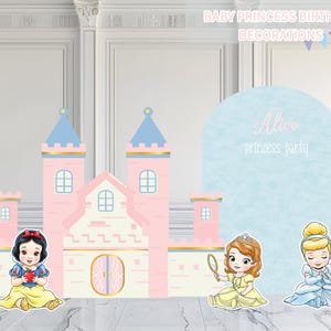 Princess Theme for Baby Girl Personalized Princess Birthday Cutouts and Backdrops Baby Shower