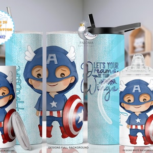 Personalized Superhero Gift for Boys Character Tumbler Gift Heros Water Bottle Custom Gift for Kids Little Boys Gifts