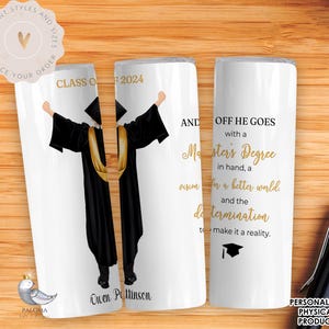 Mastered It 2025 Tumbler Geschenk Masters Degree Abschlussgeschenk für Ihn Personalisiertes Geschenk zum Abschluss für Männer College-Abschluss-Geschenke für Ihn