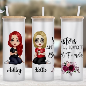 Personalized Sisters Tumbler Best Friend Gift Ideas Custom Best Friend Skinny Tumbler Best Friend Gifts Custom Sisters Gifts from Sister