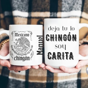 Funny Latin Coffee Mug: Chingon y Carita Gift