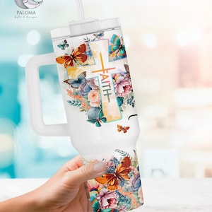 Biblie Affirmation Tumbler Gift 40oz Stainless Steel Affirmations Christ Tumbler with Handle Mom Tumbler with Handle