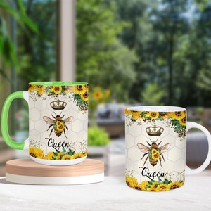 Bienenkönigin-Becher: Blumenkeramik-Kaffeetasse-Geschenk