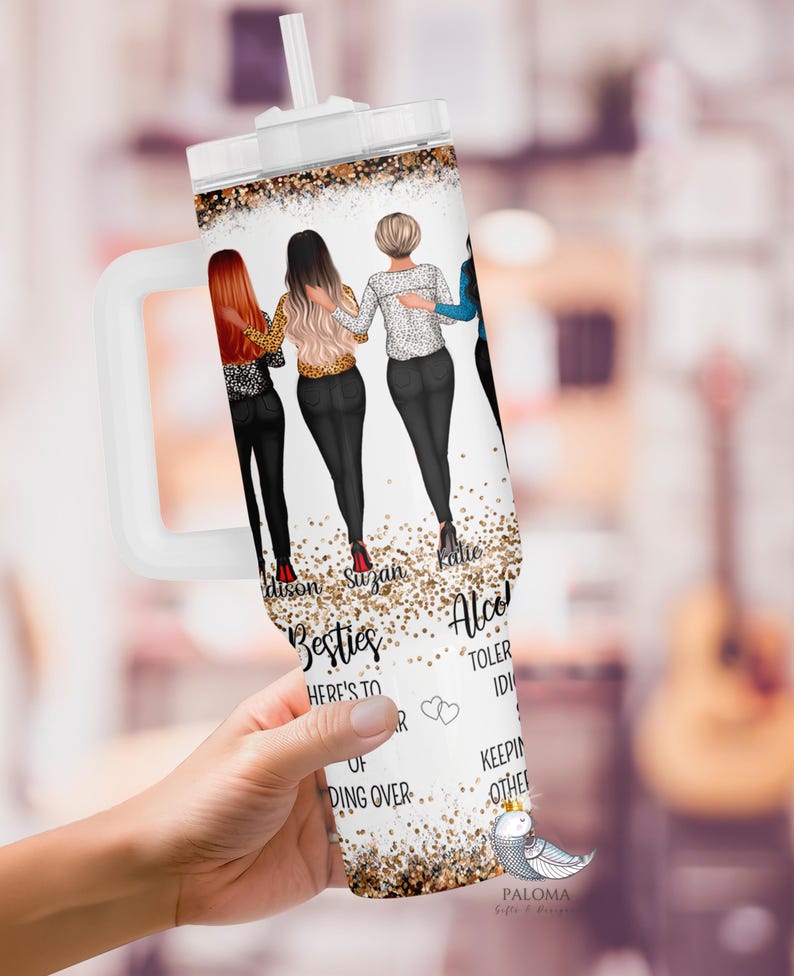 Custom Besties Tumbler 40oz 20oz With Handle Gift Another Year Alcohol